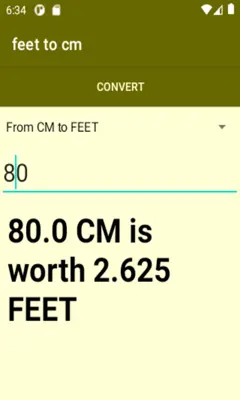 feet to cm converter android App screenshot 0