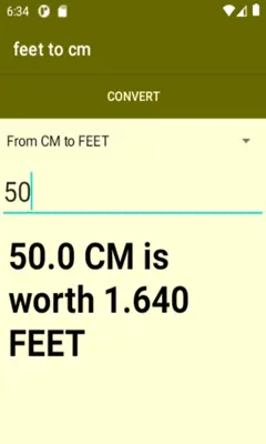 feet to cm converter android App screenshot 1